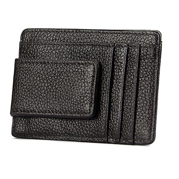 Portofel slim piele negru clips bani5