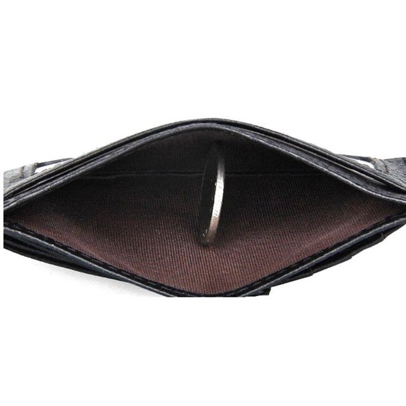 Portofel slim piele negru clips bani5