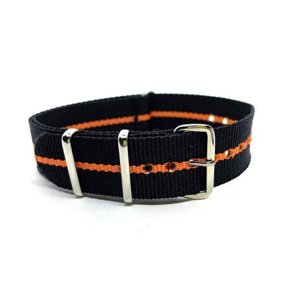 2negru-portocaliu 22mm NATO catarama premium