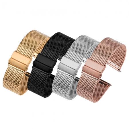 Curea metalica SlimLine roz-auriu 2