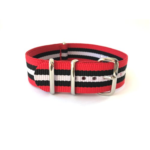 2rosu-2negru-alb 20mm NATO catarama premium