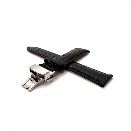 Curea piele aligator negru catarama fluture