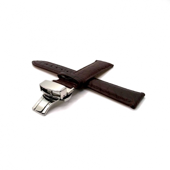 Curea piele aligator maro catarama fluture
