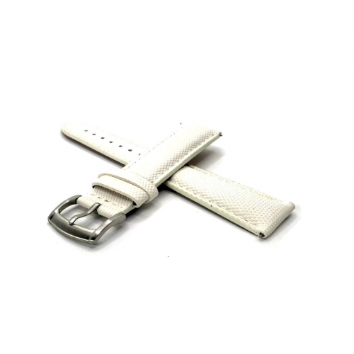 Curea sailcloth alb dublat cu piele maro