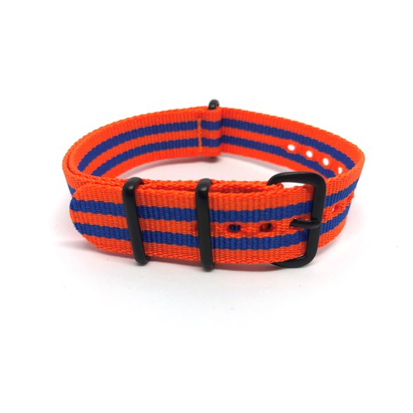 3portocaliu-2albastru 18mm NATO catarama premium neagra