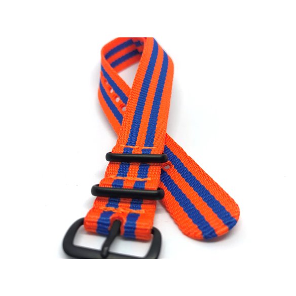 3portocaliu-2albastru 18mm NATO catarama premium neagra