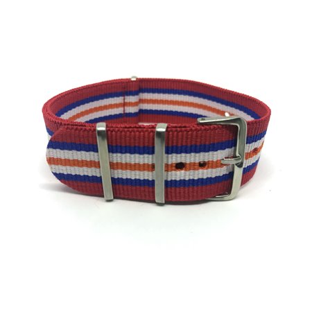 2rosu-2albastru-2alb-portocaliu 22mm NATO catarama normala